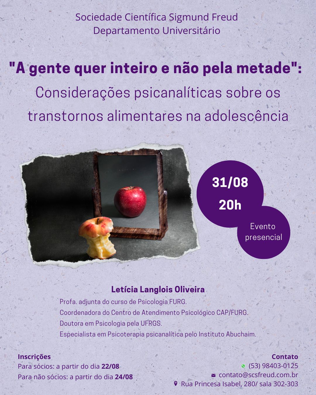 A gente quer inteiro e não pela metade: Considerações psicanalíticas sobre transtornos alimentares